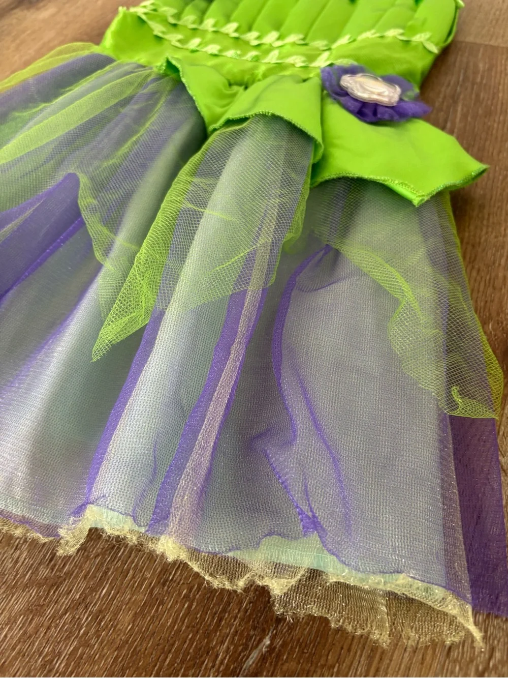 Disney Tinker Bell Bright Fairy Costume Dress in Green and Purple Size: 4T